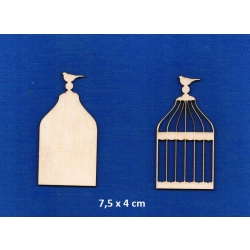 SKLEJKA #3mm Klatka 7,5x4cm + baza, klatka dla ptaków 7,5x4cm , klatka dla ptaszków / klatka ażurowa z ptaszkiem / 3838